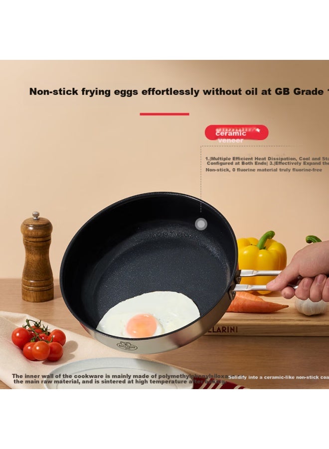 Ballarini Balalini Titanium-containing Ceramic-coated Non-stick Frying Pan, Zero Fluorine Coating, Stainless Steel Flat Bottom Pan, Compatible With Induction Cookers, 24cm, Ancon - Image 4