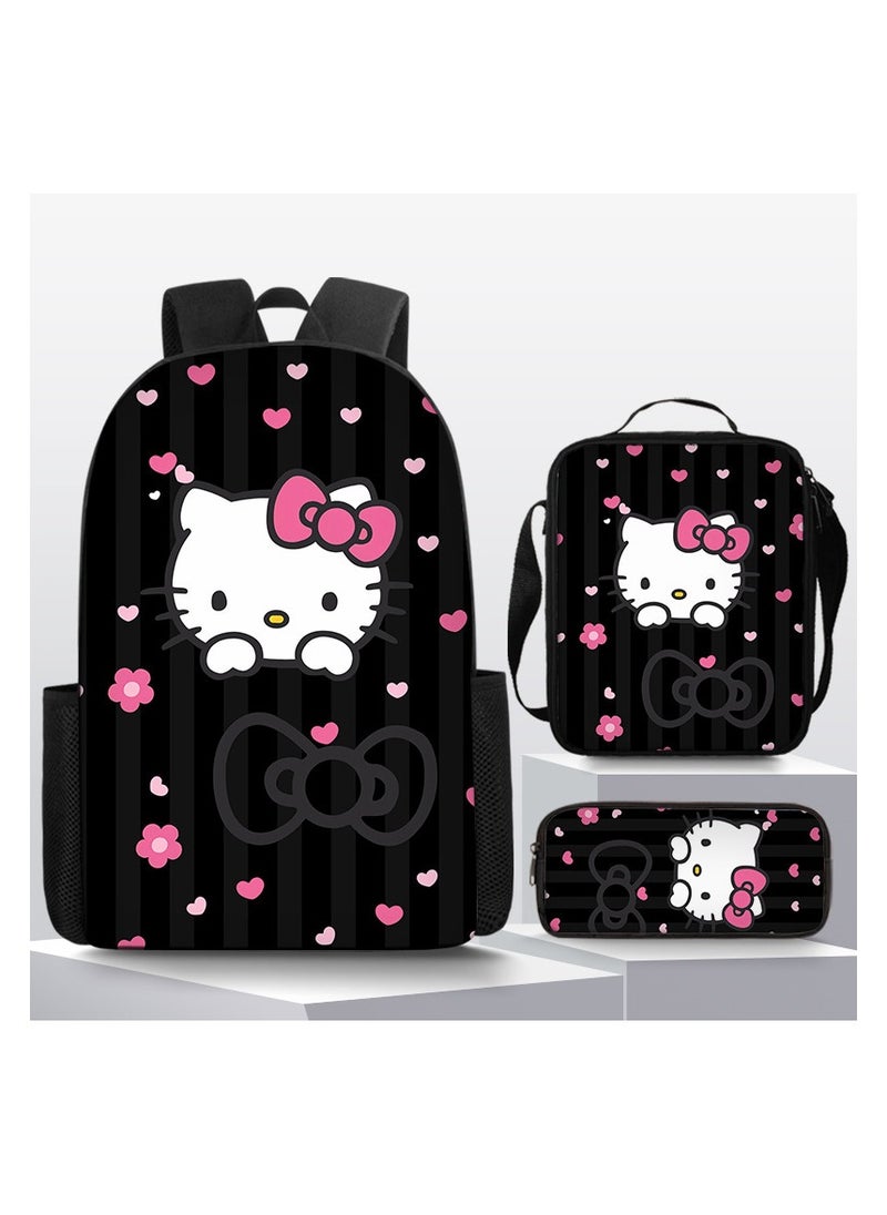 General - Kawaii Backpack Set Pink Girls Rucksack School Bag Cute Fashion Backpack with Insulated Lunch Bag Tote and Pencil Case - Image 1