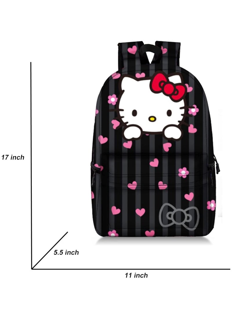 General - Kawaii Backpack Set Pink Girls Rucksack School Bag Cute Fashion Backpack with Insulated Lunch Bag Tote and Pencil Case - Image 1