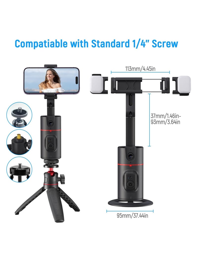 RATSAW - Auto Face Tracking Tripod with Fill Lights No App Required 360° Rotation Body Phone Camera Mount with Detachable Remote Smart Shooting Holder Gesture Control for Live Vlog Streaming Video - Image 1