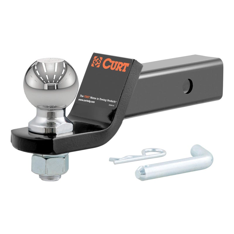 Curt Curt 45041 Trailer Hitch Mount With 2-5/16-Inch Ball & Pin, Fits 2-Inch Receiver, 7,500 Lbs, 2-In Drop, 45041 - Image 1