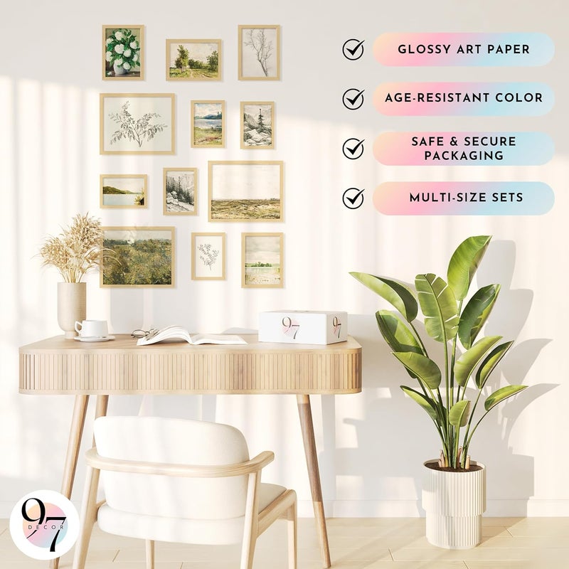 97 Decor 97 ديكور ريفي فرنسي قديم - بوسترات قديمة، مطبوعات فن جدار مزرعة فرنسية، صور نباتية زهرية مزاجية، لوحات مناظر طبيعية عتيقة للمنزل وغرفة النوم (غير مؤطرة) - Image 5