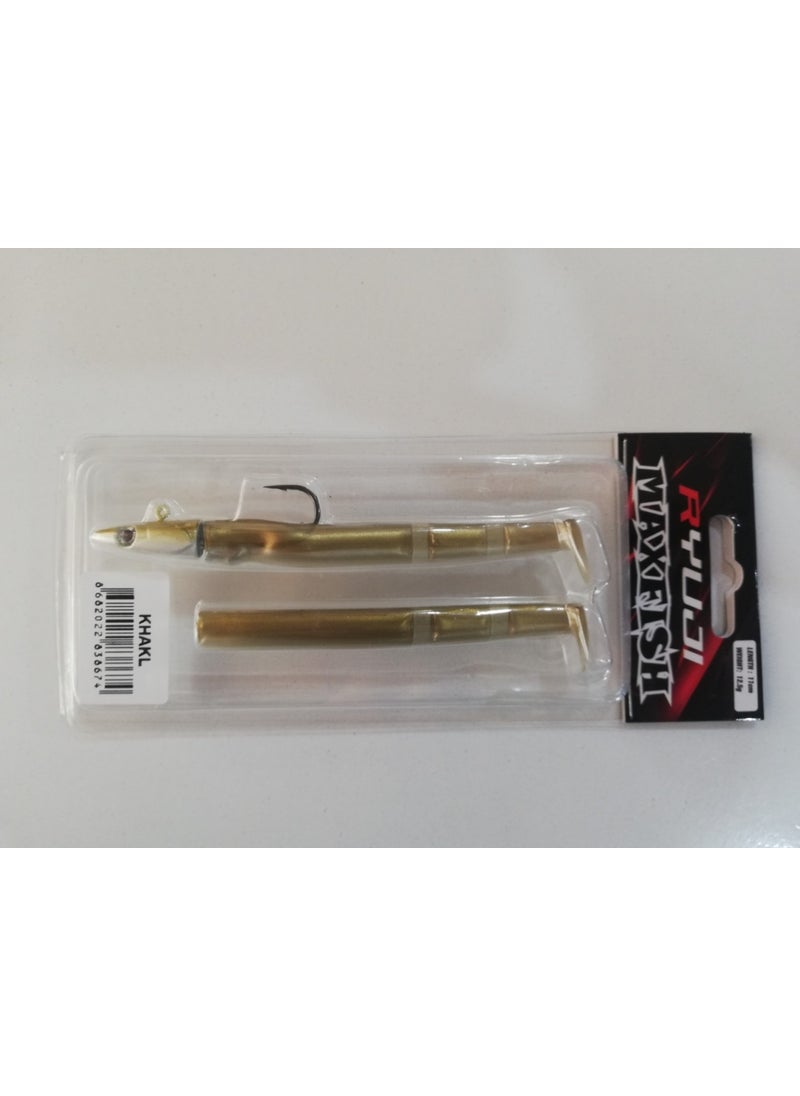Ryuji - Max Fish 100MM 12,5gr 2+1 Silicone Bait - Khakl - Image 1