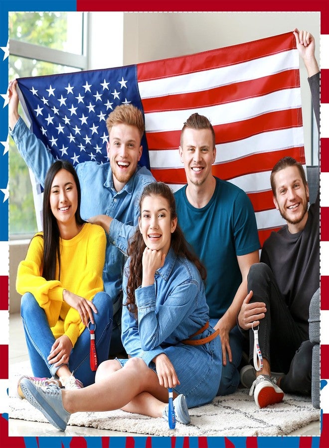 Equsion مجموعة هدايا حفلات وطنية من إيكويشن، ١٠٠ قطعة، سلسلة مفاتيح على شكل علم أمريكي، سلاسل مفاتيح مطاطية حمراء وبيضاء وزرقاء، سلاسل مفاتيح سيليكون أمريكية للرجال، إكسسوارات وهدايا لحفلات يوم الذكرى، تذكار بنجمة وخطوط - Image 5