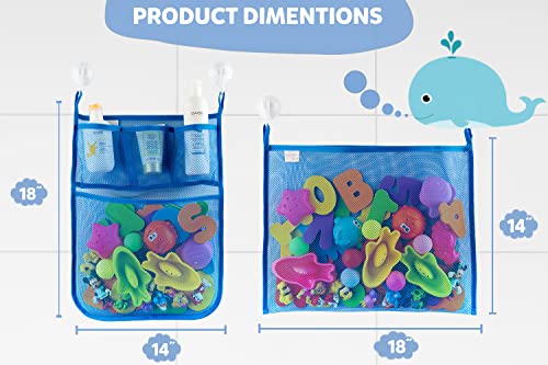 Comfylife 2 x Mesh Bath Toy Organizer + 6 Ultra Strong Hooks – The Perfect Bathtub Toy Holder & Bathroom or Shower Caddy – These Multi-use Net Bags Make Baby Bath Toy Storage Easy – For Kids & Toddlers - Image 2