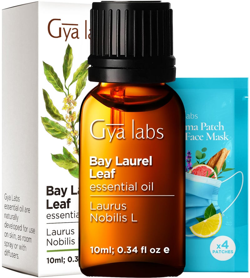 Gya Labs Bay Leaf Essential Oil for Diffuser - 0.34 Fl Oz - 100% Natura Bay Laurel Oil for Hair, Candle Making - Spicy, Herbaceous Scent - Image 1