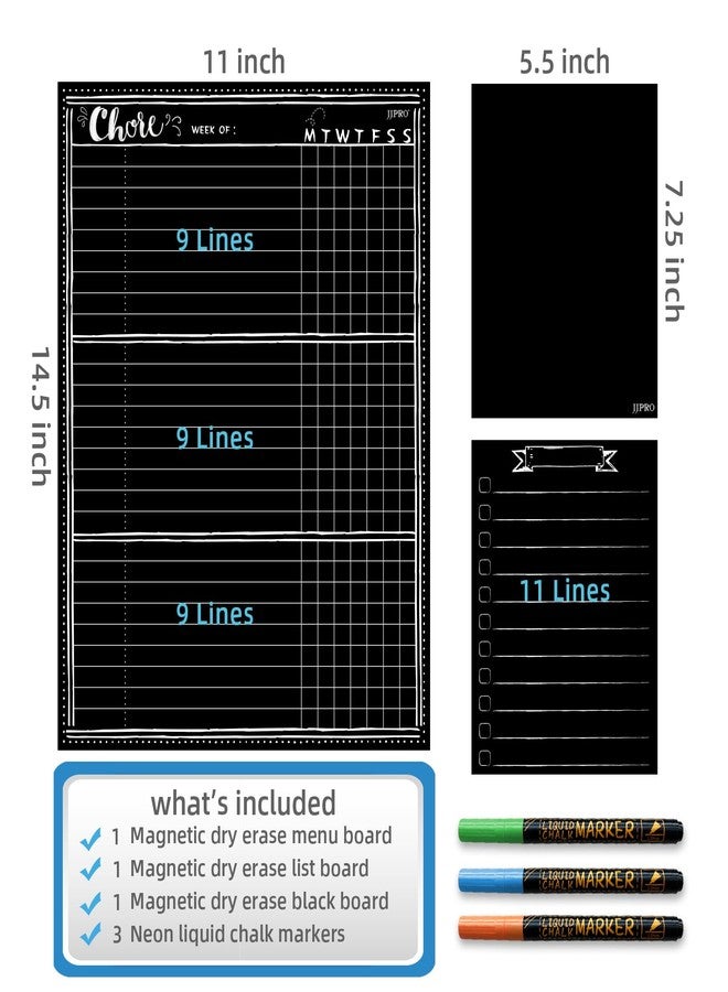 JJPRO Magnetic Dry Erase Chore Chart Blackboard for Fridge-Behavior Chart Chalkboard for Multiple Kids-One Chore Chart and Two Bonus Dry Erase Pad/Grocery Blackboards - Image 4