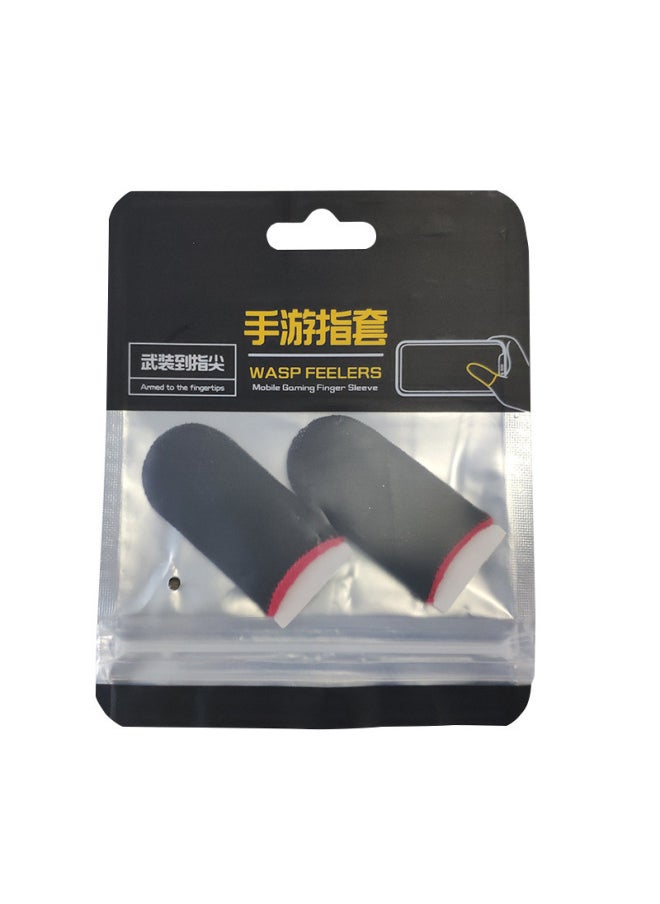Generic E-sports Hand Game Finger Set Sweat-proof Non-slip Auxiliary Chicken Walking Artifact Student 24-pin Silver Cloth Carbon Fiber Wholesale-Product Color:Superconducting Carbon Fiber Black Red Edge Pair ]  - Image 1
