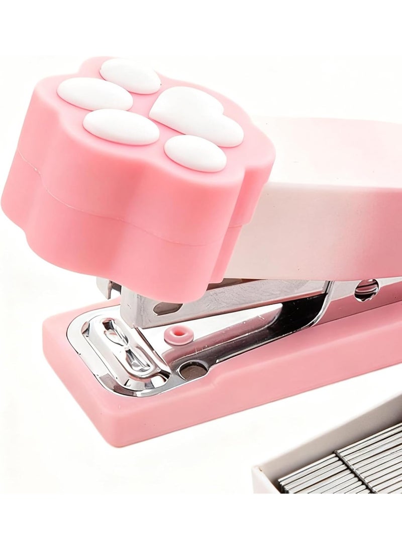 دباسة مكتب | مشبك ورق مدمج بمخلب القطط | دباسة محمولة من 2 إلى 15 صفحة ملزمة للمكتب والمدرسة والفصول الدراسية والسفر وحفلات عيد الميلاد مناسبة للطلاب والأطفال (دباسة 1 قطعة + إبرة 1 قطعة) - Image 2