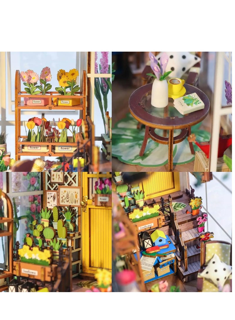 DIY Flower Dollhouse Room Kit, 3D Puzzle with Furniture for Home Decor, Perfect Gift for Kids and Craft Lovers - Image 3