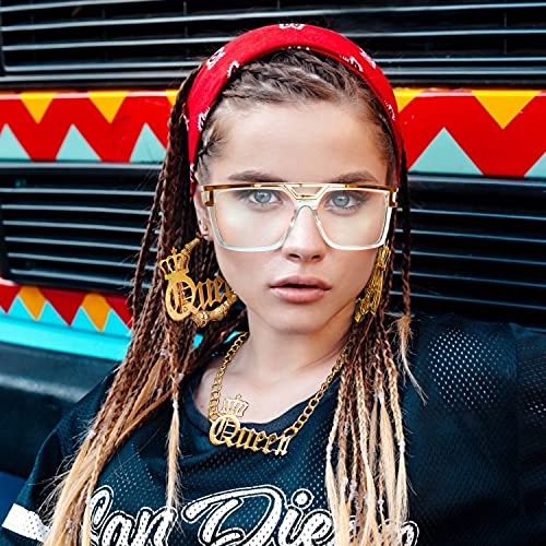 THUNARAZ 80s/90s Hip Hop Queen Costume Kit for Women Rapper DJ Punk Rapper Costume Jewelry Accessories Set - Image 3