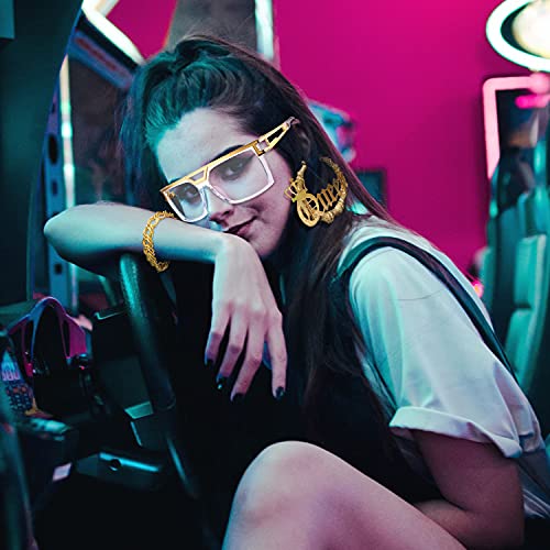 THUNARAZ 80s/90s Hip Hop Queen Costume Kit for Women Rapper DJ Punk Rapper Costume Jewelry Accessories Set - Image 5