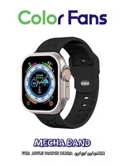 Soft Silicone Sport Band for Apple Watch Ultra (49mm, 45mm, 44mm, 42mm) - Black - Replacement Strap for iWatch Series 8, 7, SE, 6, 5, 4, 3, 2, 1 - For Men and Women