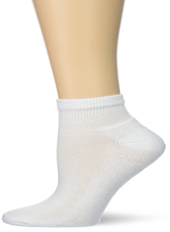 Fruit of the Loom Women's Pack Cushioned Ankle Crew Socks, White, Shoe Size: 4-10