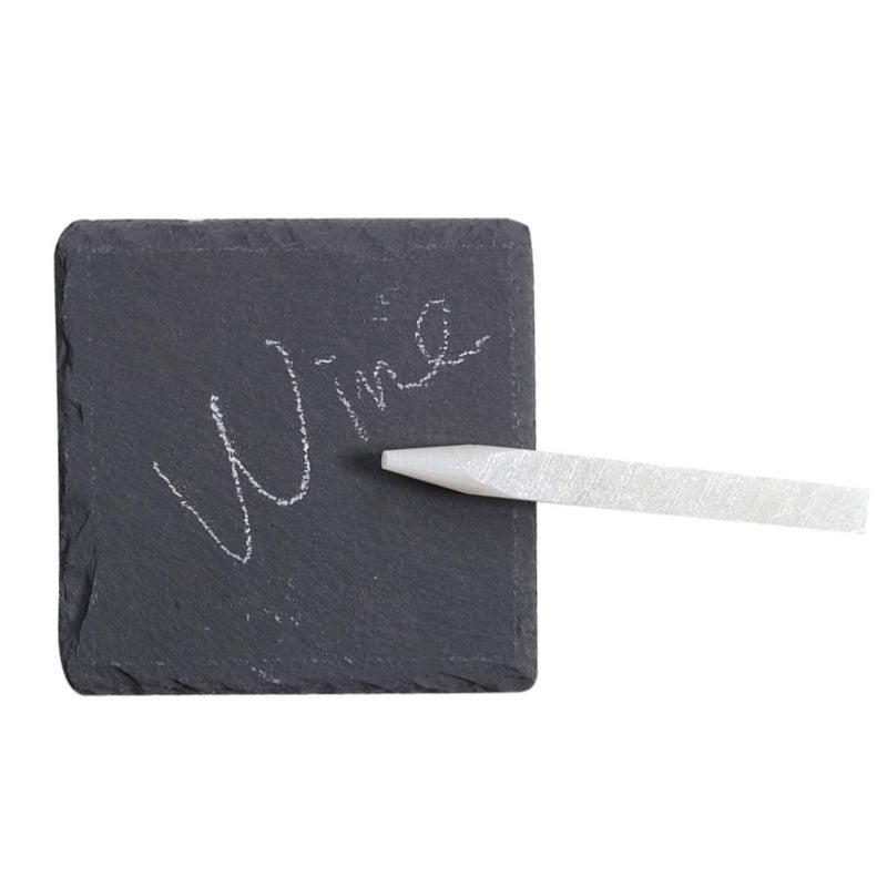 ACKEIVTO Slate Stone Drink Coasters - Set of 5 Square Black Natural Edge Stone Drink Coasters for Bar and Home- 4" x 4" - Image 3