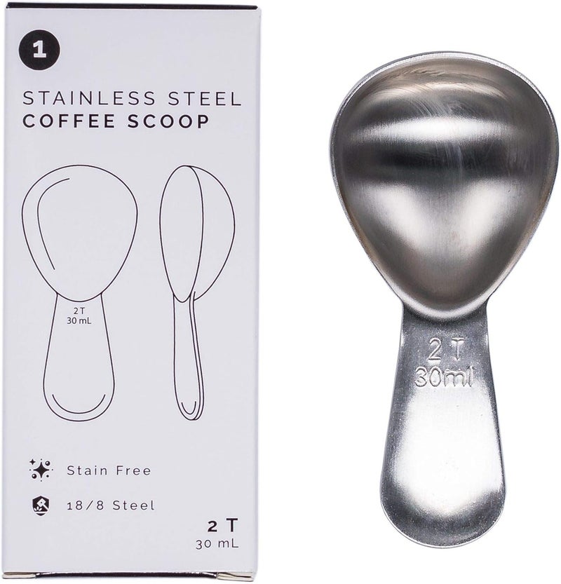 Planetary Design Coffee Scoop - Brushed Stainless Steel - 2 Tablespoon Capacity - Fits inside Airscape Canisters (Brushed Steel) - Image 1