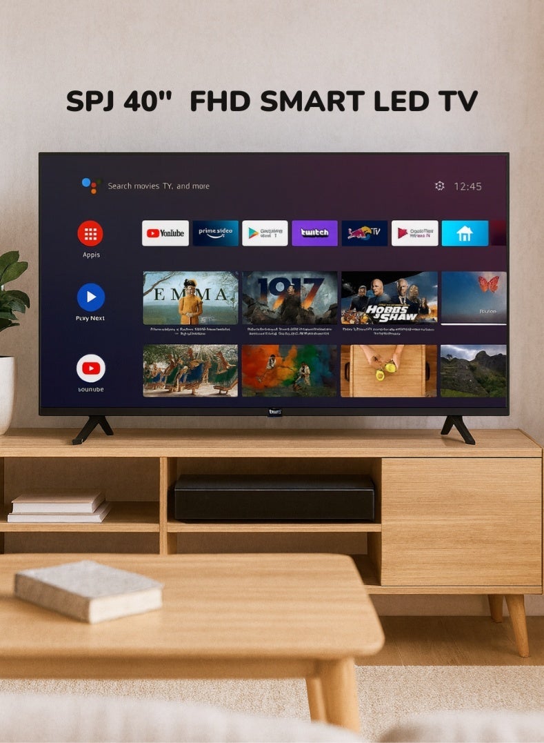 SPJ 40 Inches Full HD Smart LED TV – Black | Model FHDS40BL2200V | Built-in Apps (YouTube, Netflix, Prime Video, Google Play) | HDMI & USB Connectivity | Dolby Audio | 1 Year Warranty - Image 1