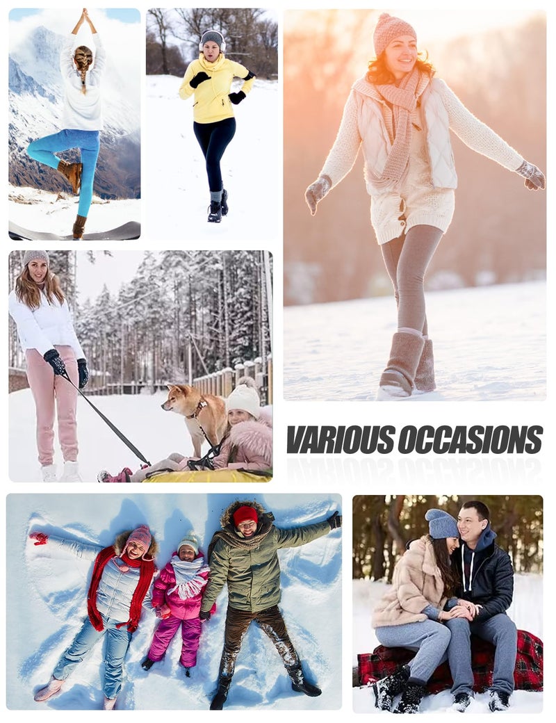 Flygo Women's Sherpa Fleece Lined Joggers Sweatpants Winter Warm Pants with Pockets(Brown-S) - Image 4