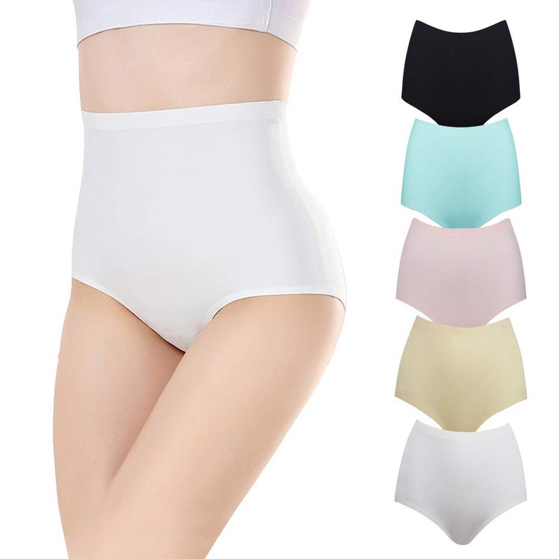 FallSweet No Show High Waist Briefs Underwear for Women Seamless Panties Multi Pack (Multicoloured, 3X-Large) - Image 2