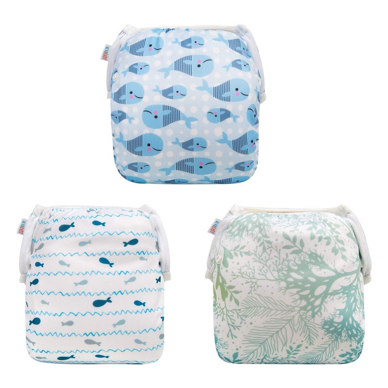 ALVABABY Swim Diapers 3pcs Reusable Adjustable 02 Years Baby Boy Girl 3SWY02