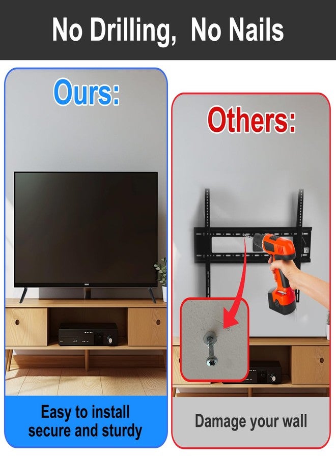 Wcone Set of 2 Sturdy TV Stand Legs – Anti-Wobble Design for Vizio 50" Class TVs – Compatible with D50X-G9/V505-G9/V505-H9/M506X-H9, Easy VESA Tabletop Mount, Includes All Screws (Black) - Image 3