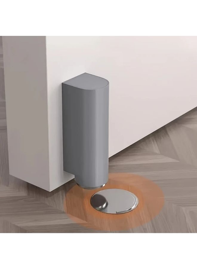 Black Retractable Mesh Door Stopper Windproof Magnetic Base For Narrow Doors - Image 1