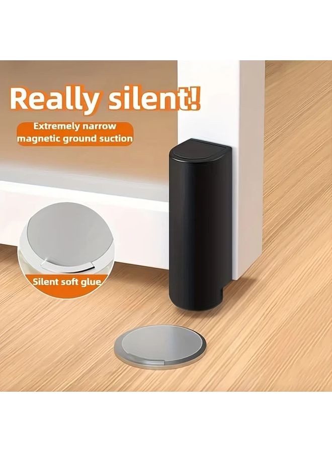 Black Retractable Mesh Door Stopper Windproof Magnetic Base For Narrow Doors - Image 3