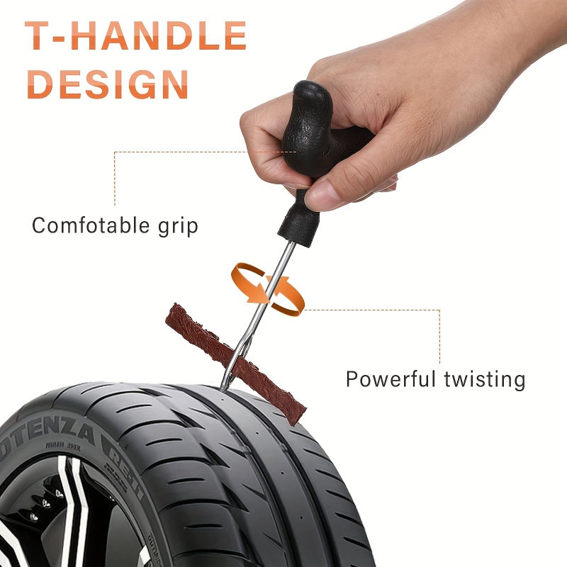 Universal Tubeless Tire Repair Kit with Plug Tool for Car Truck RV Trailer - Image 2