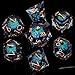 ARUOHHA DND Dragons Eye Dice Liquid Core Blue Green Resin Sharp Edged Dice Set with Gift Box Compatible with DD Role Playing Game Dungeons Polyhedral D and D Dice D20 D12 D10 D8 D6 D4 - Image 4
