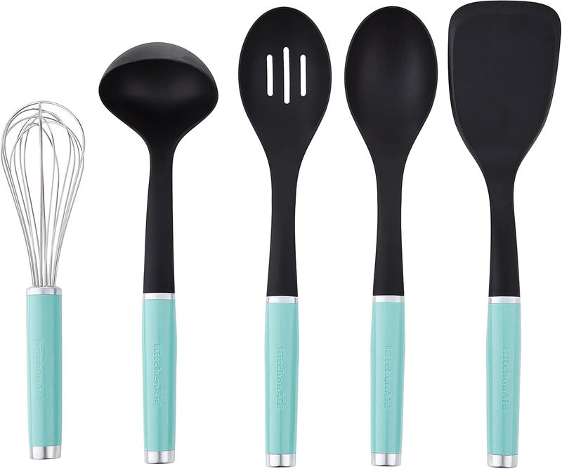 KitchenAid Tool and Gadget Set with Crock 6Piece Aqua - Image 2