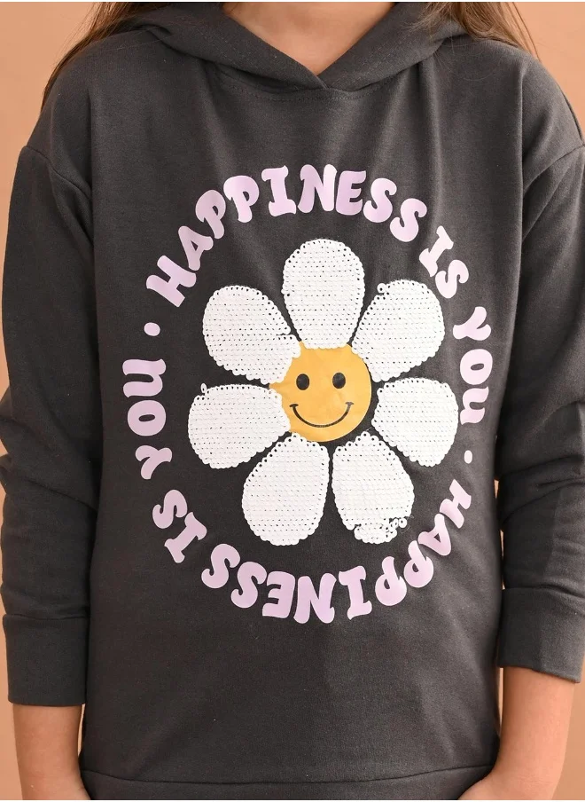 ليلك Girls Full Sleeves Sweatshirt