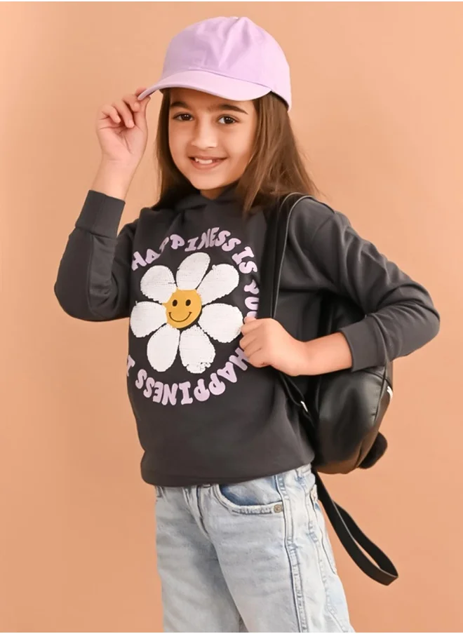 ليلك Girls Full Sleeves Sweatshirt