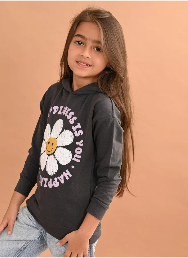 ليلك Girls Full Sleeves Sweatshirt