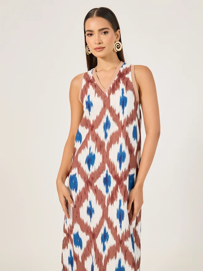 Styli Printed Sleeveless Dress