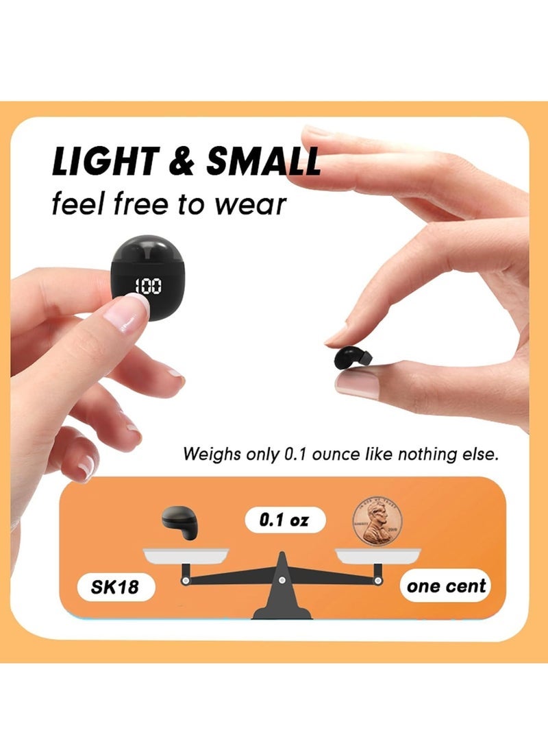 Invisible Mini Earbuds Wireless Low Profile Micro Smallest Tiny Discreet Hidden Earbuds for Work Small Headphones Invisible Sleep Wireless Earphone Small Ear Canals  - Image 2