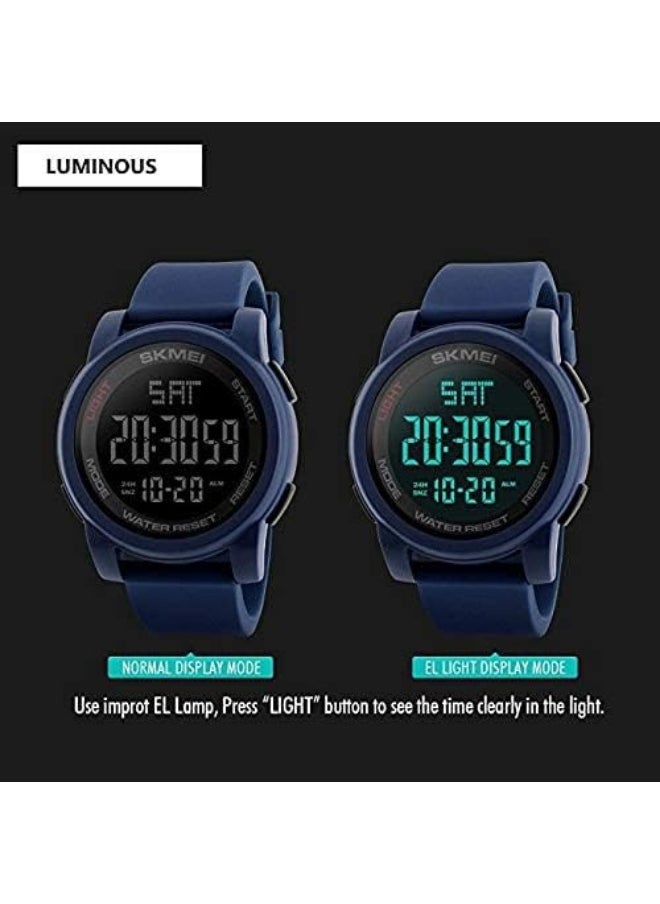 SKMEI Brand: SKMEI Men's multi-function sports watch with silicone strap - blue  - Image 2