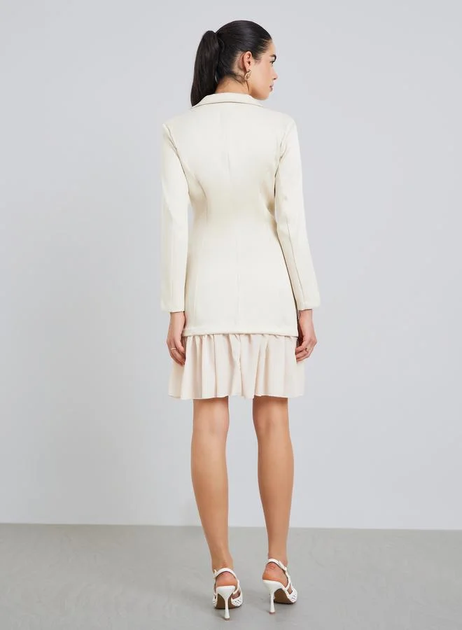 Styli Women White Long Sleeves Blazer Mini Dress