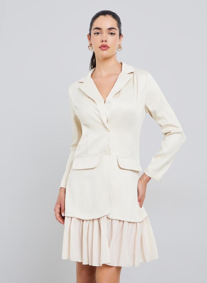 Styli Women White Long Sleeves Blazer Mini Dress - Image 2