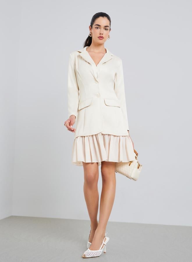 Styli Women White Long Sleeves Blazer Mini Dress - Image 3