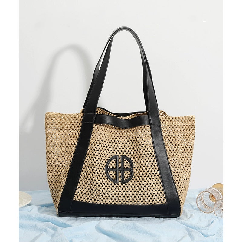 Fashionable Korean-style Large Capacity Woven Handbag Tote Shoulder Bag 2025 - Image 1