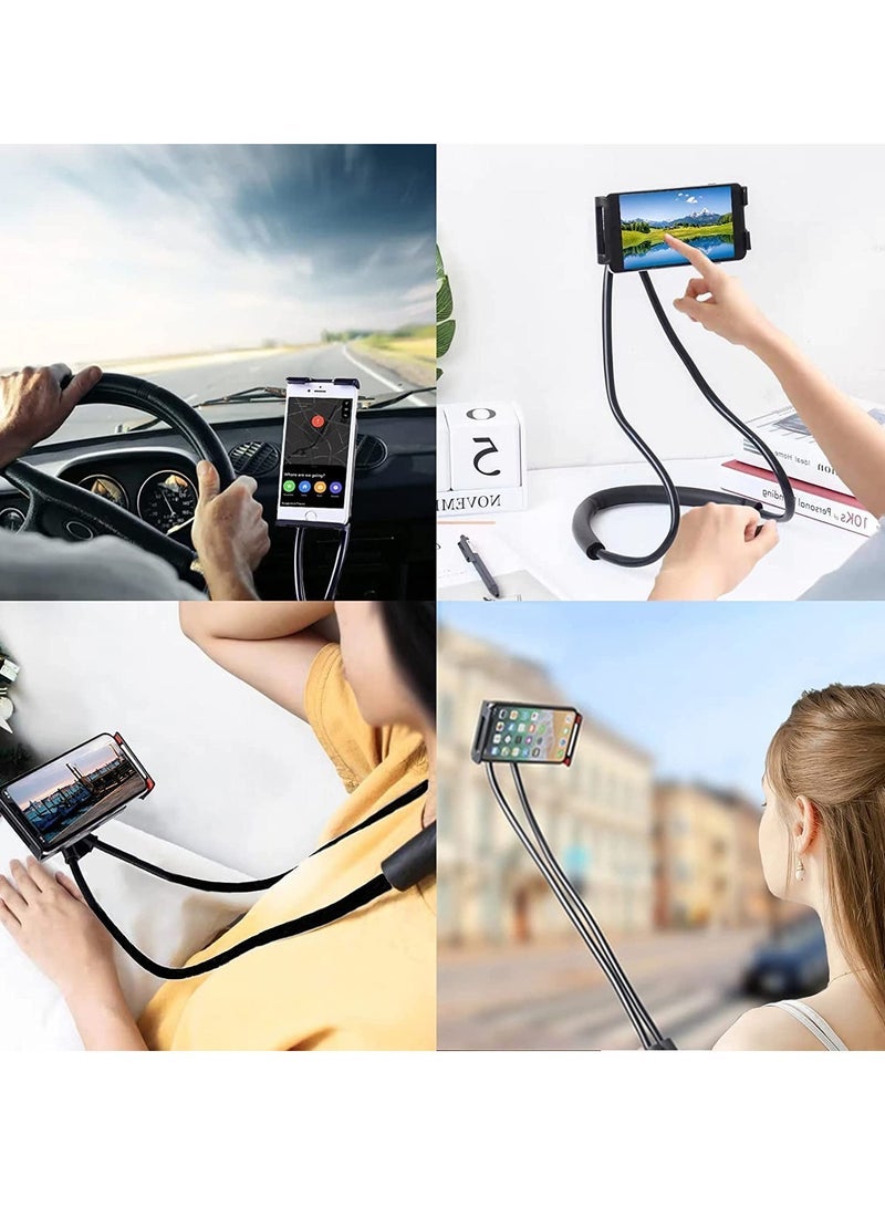Lazy Bracket - Universal Hanging on Neck Lazy Phone Holder DIY Free Rotating Stand on Table Smart Multiple Functions Mobile Phone Mount Stand(Black) - Image 5
