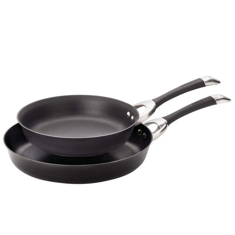 Circulon Symmetry Hard Anodized Nonstick Frying Pan Set  Skillet Set  10 Inch and 12 Inch Black