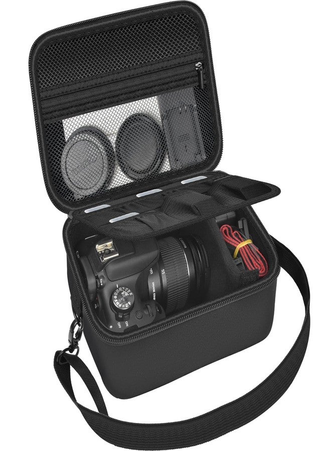 ألكوو حقيبة كاميرا رقمية متوافقة مع كاميرات كانون EOS Rebel T7/ 90D/ 4000D/ T100 DSLR، وكذلك مع كاميرات سوني ألفا a6400/ a6100/ a6700/ a6000/ A6600/ a6300 بدون مرآة، حامل لبطاقة SD والمزيد (أسود) - Image 1