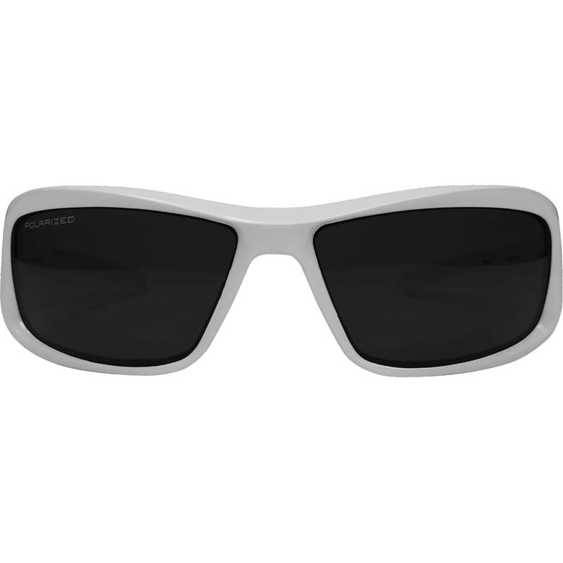 Edge TXB246 Brazeau Polarized Wrap-Around Safety Glasses, Anti-Scratch, Non-Slip, UV 400, Military Grade, ANSI/ISEA & MCEPS Compliant, 5.04" Wide, White Frame/Smoke Lens - Image 2