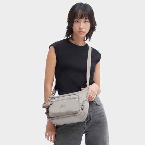 KIPLING KIPLING حقيبة كيبلينغ النسائية جابي الصغيرة، حقيبة خفيفة للاستخدام اليومي، حقيبة كتف عادية، رمادي، صغيرة أمريكي - Image 3