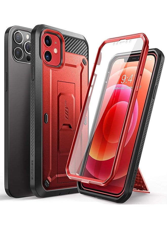 SupCase Unicorn Beetle Pro Series Case for iPhone 12 / iPhone 12 Pro (2020 Release) 6.1 Inch, Built-in Screen Protector Full-Body Rugged Holster Case (Ruddy)