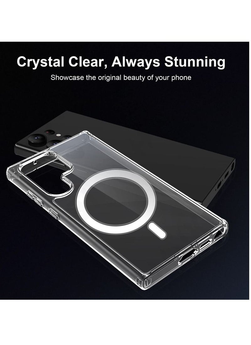 HEXABEX Magnetic Phone Case for Samsung Galaxy S23 Ultra Shockproof Clear Cell Phone Case Works with Wireless Charging Magsafe  - Image 2