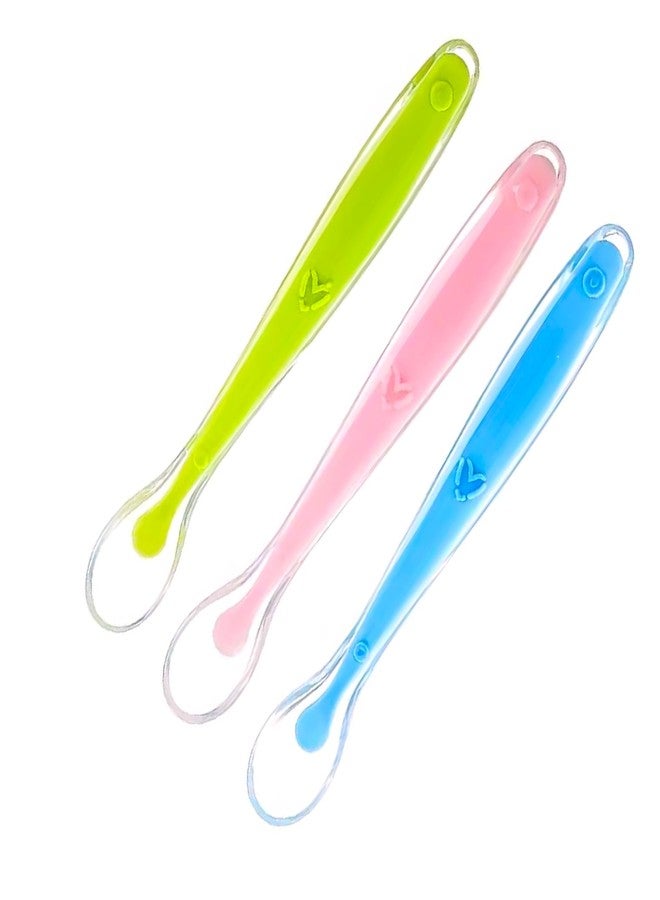 Ilsha® Cute Baby Soft Silicone Temperature Sensing Feeding Spoon Tableware Utensils for Children (Multi-Color) (3) - Image 1