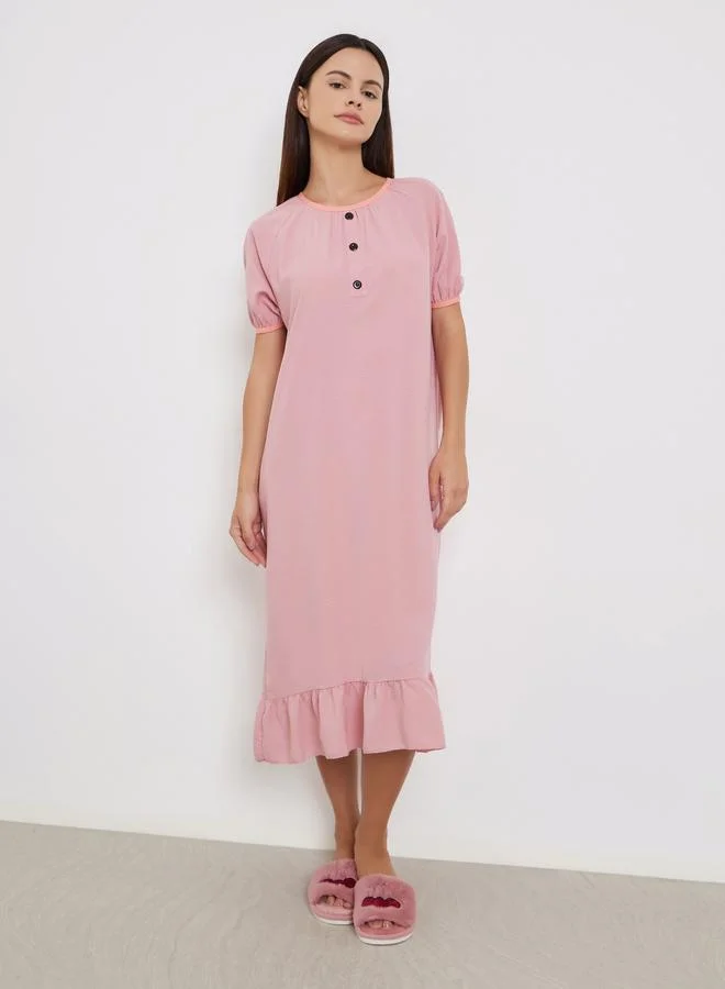 Take Two Take Two Pink Short Sleeve Nightdress