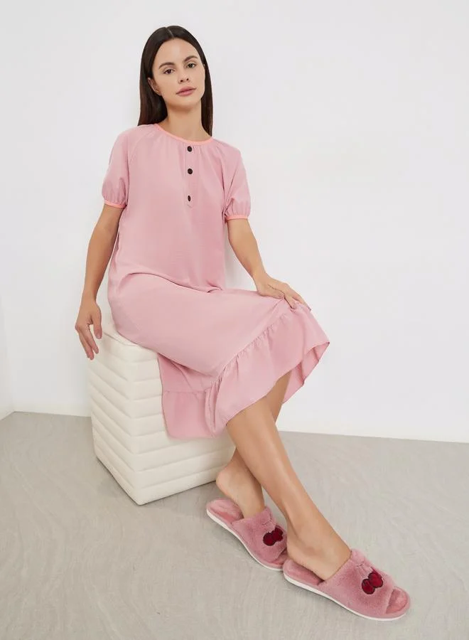 Take Two Take Two Pink Short Sleeve Nightdress